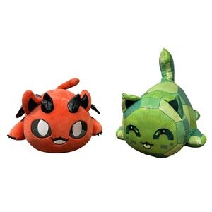 Aphmau MeeMeows Plush Bundle Demon Cat Emerald Cat Kawaii Gamer YouTube Toy